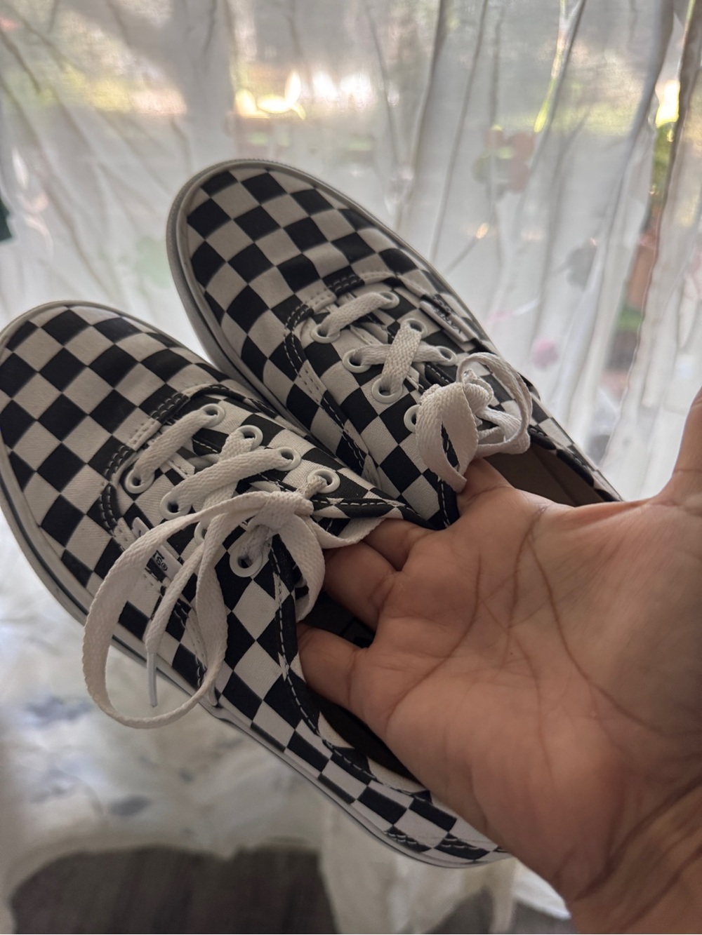 Vans Kids Checkerboard Lace-Up Sneakers - Black & White